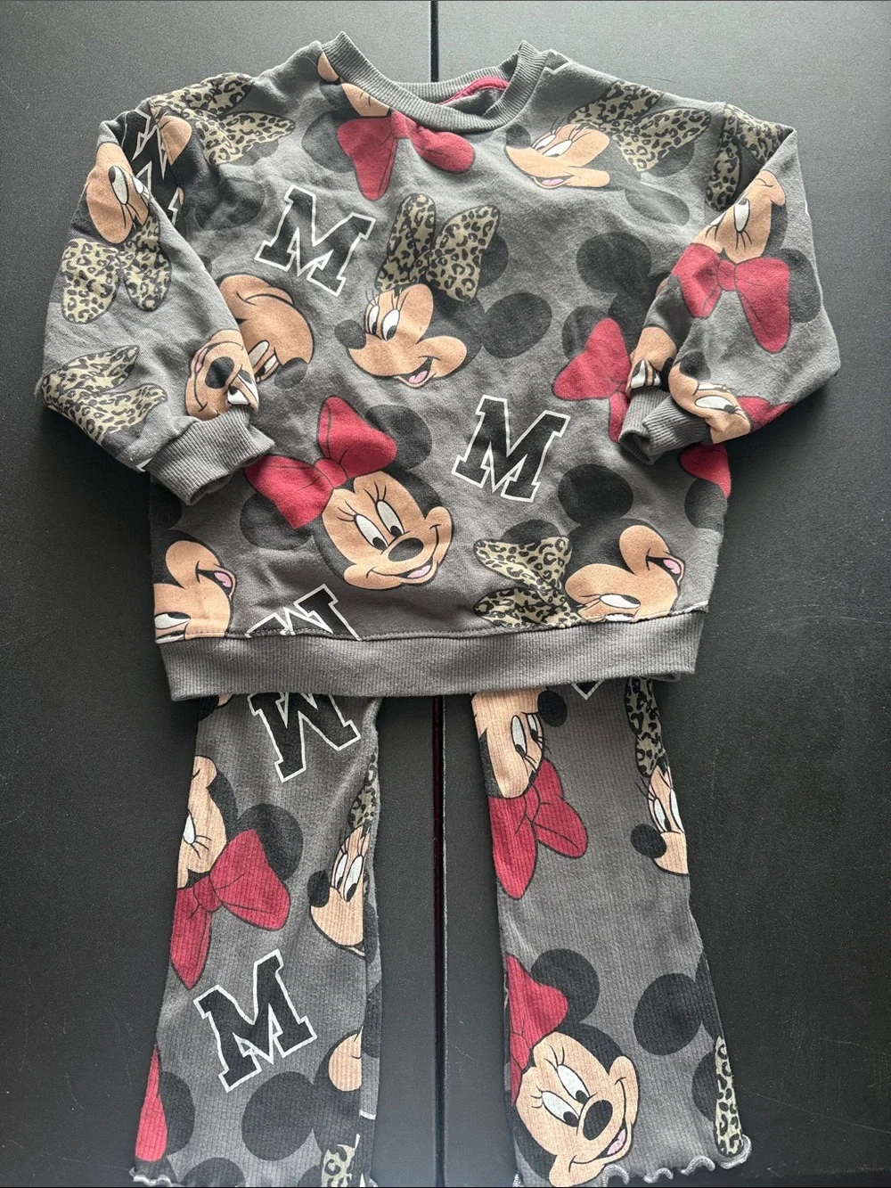 Disney Minnie Mouse Gray with Red Trim Kids Pullover